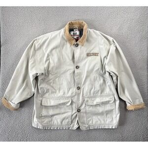 Woodlake Barn Coat Mens XL‎ Tan Corduroy Collar Cuffs Flannel Lined Chore Jacket